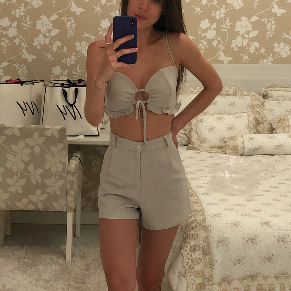 Cropped and shorts matching set